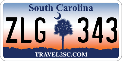SC license plate ZLG343