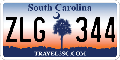 SC license plate ZLG344