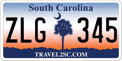 SC license plate ZLG345