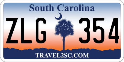 SC license plate ZLG354