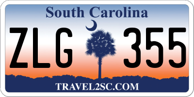 SC license plate ZLG355