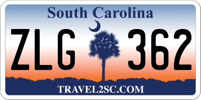 SC license plate ZLG362