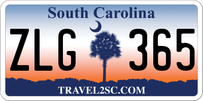 SC license plate ZLG365