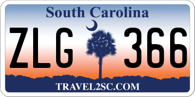 SC license plate ZLG366