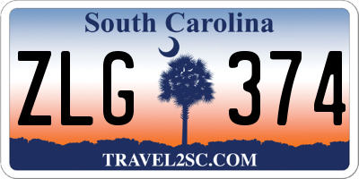 SC license plate ZLG374