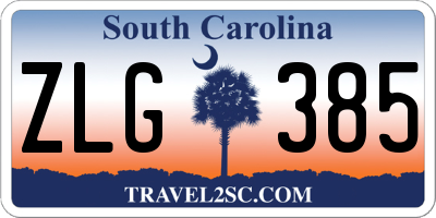 SC license plate ZLG385