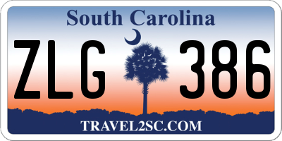 SC license plate ZLG386