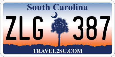 SC license plate ZLG387
