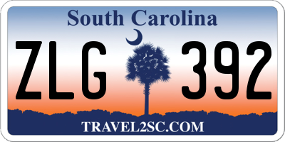 SC license plate ZLG392