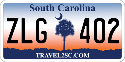 SC license plate ZLG402