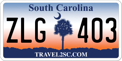 SC license plate ZLG403