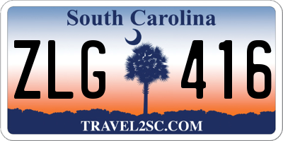 SC license plate ZLG416
