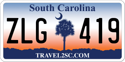 SC license plate ZLG419