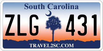 SC license plate ZLG431