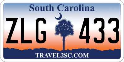 SC license plate ZLG433
