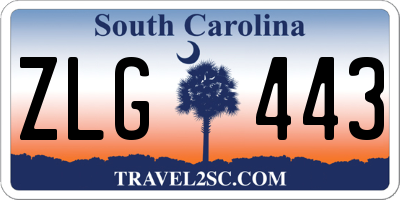 SC license plate ZLG443