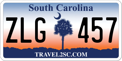 SC license plate ZLG457