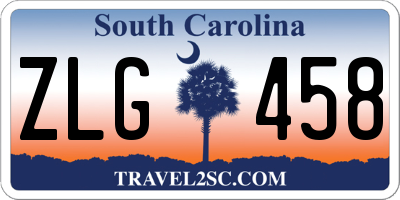 SC license plate ZLG458