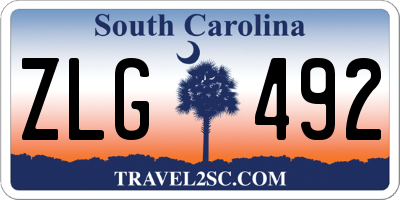 SC license plate ZLG492