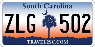 SC license plate ZLG502