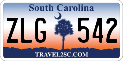 SC license plate ZLG542