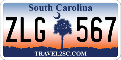 SC license plate ZLG567
