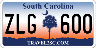 SC license plate ZLG600
