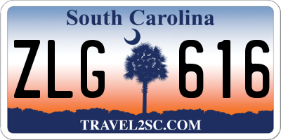 SC license plate ZLG616