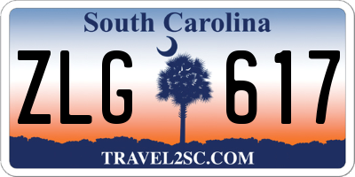 SC license plate ZLG617
