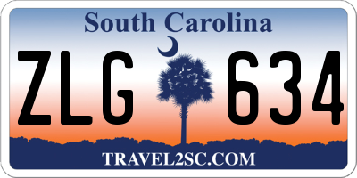 SC license plate ZLG634