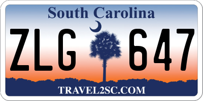 SC license plate ZLG647