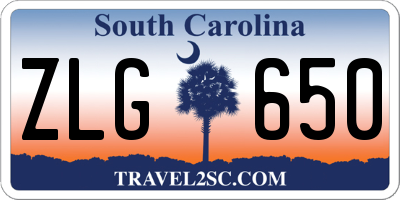 SC license plate ZLG650