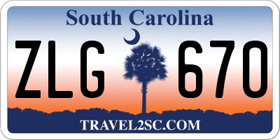 SC license plate ZLG670