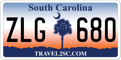 SC license plate ZLG680