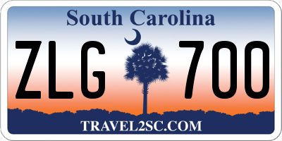 SC license plate ZLG700