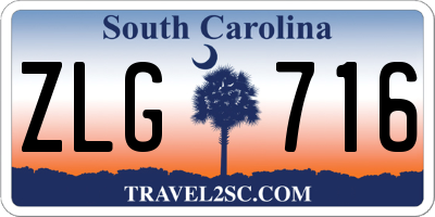 SC license plate ZLG716