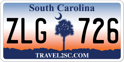 SC license plate ZLG726