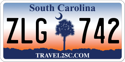 SC license plate ZLG742