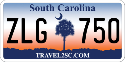 SC license plate ZLG750