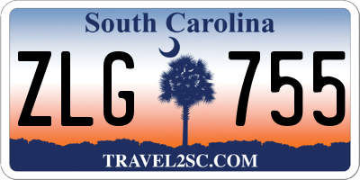 SC license plate ZLG755