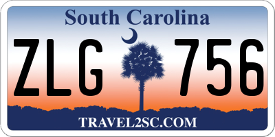 SC license plate ZLG756