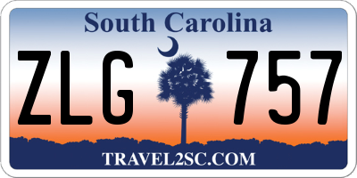 SC license plate ZLG757