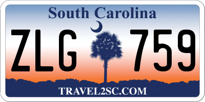SC license plate ZLG759