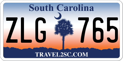 SC license plate ZLG765