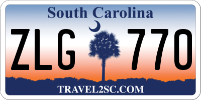 SC license plate ZLG770