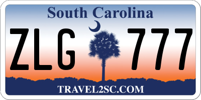 SC license plate ZLG777