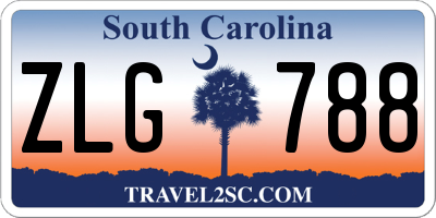 SC license plate ZLG788