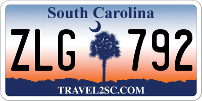 SC license plate ZLG792