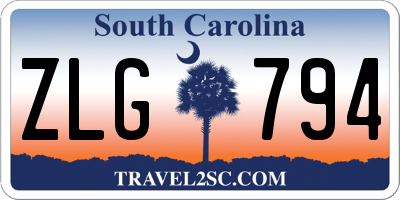 SC license plate ZLG794