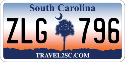 SC license plate ZLG796